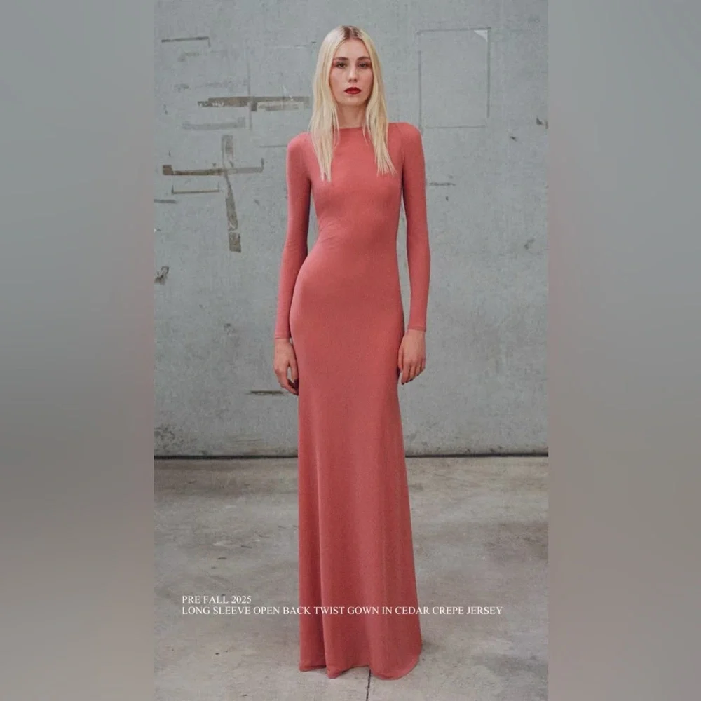 Alex Perry open-back twrist cedar crape jersey long-sleeve Gown dress US4 $3,043 - Picture 10 of 11